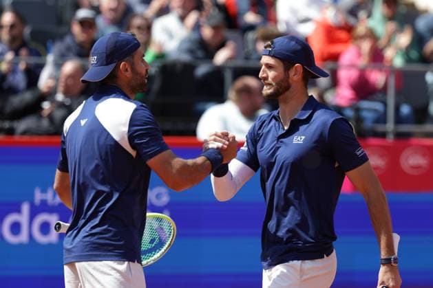 GER, Hamburg, xFSx , ATP, Tennis Herren 500 , Herren Tennistunier Bitpanda Hamburg Open 2025, Halbfinale ,Herren Doppel , 23.05.2025 Simone Bolelli (ITA) und Andrea Vavassori (ITA) gewinnen das Spiel gegen Joe Salisbury (GBR) und Neal Skupski (GBR) Copyright: HMBxMedia FernandoxSoares