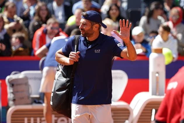 GER, Hamburg, xFSx , ATP, Tennis Herren 500 , Herren Tennistunier Bitpanda Hamburg Open 2025, Halbfinale ,Herren Doppel , 23.05.2025 Simone Bolelli (ITA) bedankt sich bei den Fans Copyright: HMBxMedia FernandoxSoares