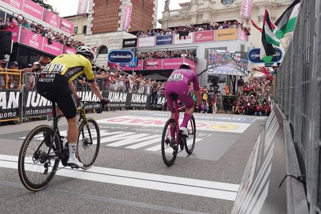 Pedersen Mads of Lidl-Trek cyclamen jersey during the stage 13 of the Giro d™Italia from Rovigo to Vicenza, Italy - Friday, May 23, 2025. - cycling.  Copyright: xMassimoxPaolone LaPressex