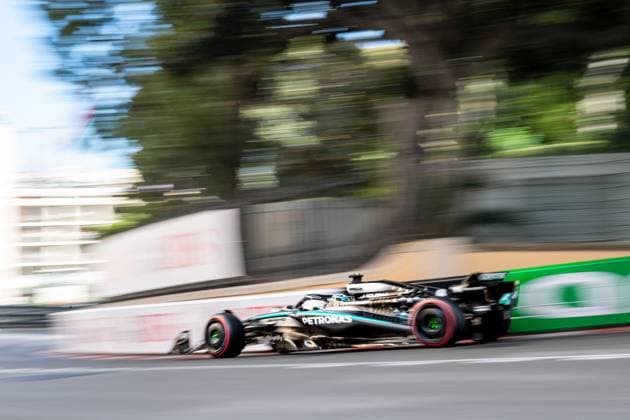 Formel1 GP Monaco Freitag, 23.05.2025 George Russell 63, Mercedes-AMG Petronas F1 Team; Formel1 GP Monaco Freitag, 23.05.2025 Copyright: xBEAUTIFULxSPORTS Erlhofx