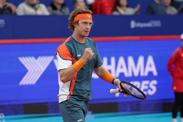 GER, Hamburg, xFSx , ATP, Tennis Herren 500 , Herren Tennistunier Bitpanda Hamburg Open 2025, Halbfinale ,Herren Einzel , 23.05.2025 Andrey Rublev (RUS) Siegerfaust, jubel Copyright: HMBxMedia FernandoxSoares