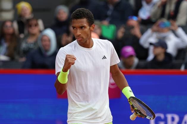 GER, Hamburg, xFSx , ATP, Tennis Herren 500 , Herren Tennistunier Bitpanda Hamburg Open 2025, Halbfinale ,Herren Einzel , 23.05.2025 Felix Auger-Aliassime (CAN) Siegerfaust, jubel Copyright: HMBxMedia FernandoxSoares