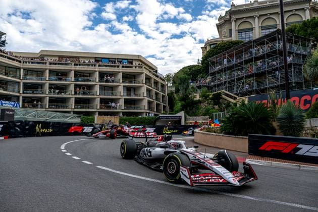 MONTE CARLO, MONACO: Oliver Bearman, racing for the Haas F1 team during the 2025 Formula 1 Monaco Grand Prix at the Circuit de Monaco in Monte Carlo, Monaco