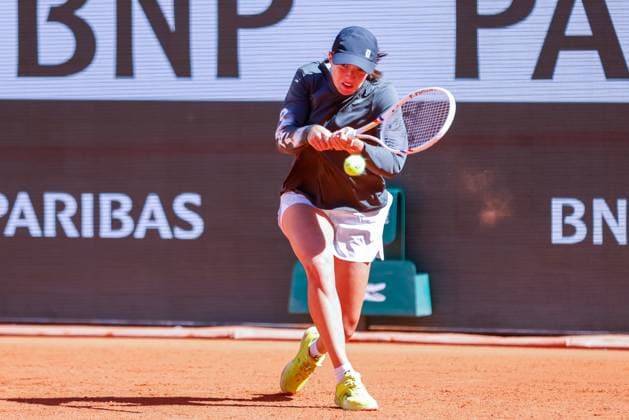 Roland Garros 2025 Iga Swiatek during training before Roland Garros 2025 tennis tournament in Paris France on 23 May 2025. Paris France  Copyright: xFotoxOlimpikx originalFilename:jastrzebowski-rolandga250523_npwpF.jpg