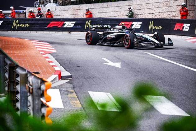 12 Kimi Antonelli Of The Team Mercedes-Amg Petronas Formula One Team, Mercedes W16 ,They Face Practice Session ,During Fia Formula One World Championship, WM, Weltmeisterschaft F1 Monaco Grand Prix 2025, 23 May In Monte Carlo , Monaco  Copyright: xLucaxBarsali IPAxSportx xipa-agency.netx xx IPA_58164888 IPA_Agency_IPA58164888