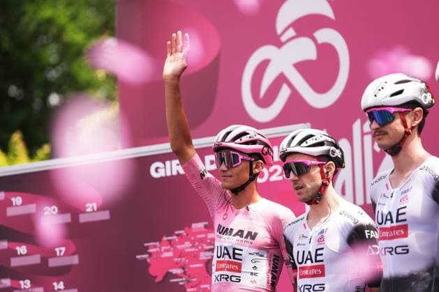 Del Toro Romero Isaac of Uae Team Emirates Xrg, pink jersey, during the stage 14 of the Giro d™Italia from Treviso to Nova Gorica Gorizia, Italy - Saturday, May 24, 2025. - cycling.  Copyright: xMassimoxPaolone LaPressex