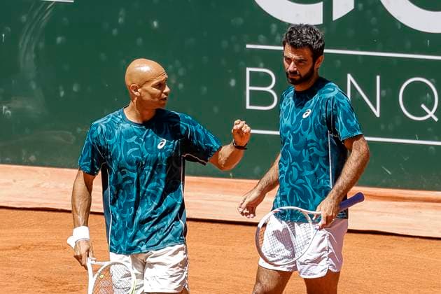 Sadio Doumbia (FRA) und Fabien Reboul (FRA) , Schweiz, Tennis, Gonet Geneva Open ATP, Tennis Herren 250), Final Doppel,2025, Ariel Behar (URU) Joran Vliegen (BEL) vs. Sadio Doumbia (FRA) Fabien Reboul (FRA), 24.05.2025, Parc des Eaux-Vives, Genf, Schweiz Genf Parc des Eaux-Vives Genf Schweiz Copyright: xGrantxHubbsx