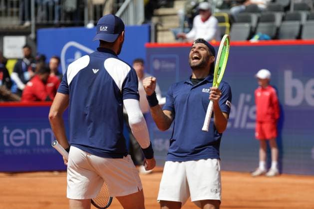 GER, Hamburg, xFSx , ATP, Tennis Herren 500 , Herren Tennistunier Bitpanda Hamburg Open 2025, Finale ,Herren Doppel , 24.05.2025 Simone Bolelli (ITA) Siegerfaust, jubelgewinnt mit Andrea Vavassori (ITA) das Finale Copyright: HMBxMedia FernandoxSoares