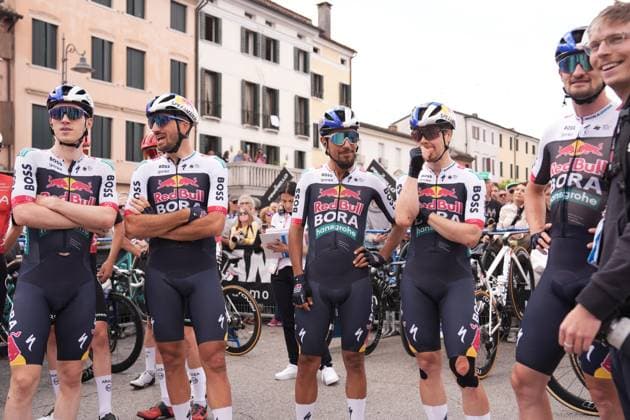 Red Bull - Bora - Hansgrohe team during the stage 14 of the Giro d™Italia from Treviso to Nova Gorica Gorizia, Italy - Saturday, May 24, 2025. - cycling.  Copyright: xMassimoxPaolone LaPressex