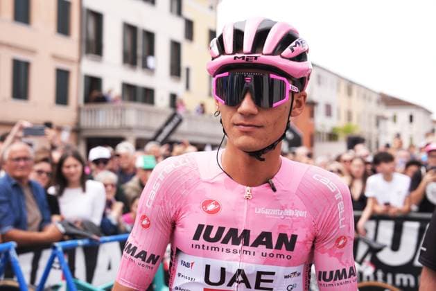 Del Toro Romero Isaac of Uae Team Emirates Xrg, pink jersey, during the stage 14 of the Giro d™Italia from Treviso to Nova Gorica Gorizia, Italy - Saturday, May 24, 2025. - cycling.  Copyright: xMassimoxPaolone LaPressex