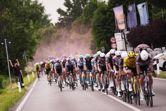 The pack rides cycles during the stage 14 of the Giro d™Italia from Treviso to Nova Gorica Gorizia, Italy - Saturday, May 24, 2025. - cycling.  Copyright: xMarcoxAlpozzi LaPressex