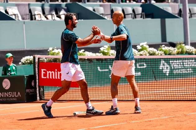 Die Gewinner, Sieger, Fabien Reboul (FRA) und Sadio Doumbia (FRA) , Schweiz, Tennis, Gonet Geneva Open ATP, Tennis Herren 250), Final Doppel,2025, Ariel Behar (URU) Joran Vliegen (BEL) vs. Sadio Doumbia (FRA) Fabien Reboul (FRA), 24.05.2025, Parc des Eaux-Vives, Genf, Schweiz Genf Parc des Eaux-Vives Genf Schweiz Copyright: xGrantxHubbsx