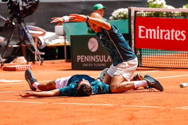 Die Gewinner, Sieger, Fabien Reboul (FRA) und Sadio Doumbia (FRA) , Schweiz, Tennis, Gonet Geneva Open ATP, Tennis Herren 250), Final Doppel,2025, Ariel Behar (URU) Joran Vliegen (BEL) vs. Sadio Doumbia (FRA) Fabien Reboul (FRA), 24.05.2025, Parc des Eaux-Vives, Genf, Schweiz Genf Parc des Eaux-Vives Genf Schweiz Copyright: xGrantxHubbsx