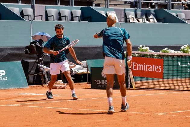 Die Gewinner, Sieger, Fabien Reboul (FRA) und Sadio Doumbia (FRA) , Schweiz, Tennis, Gonet Geneva Open ATP, Tennis Herren 250), Final Doppel,2025, Ariel Behar (URU) Joran Vliegen (BEL) vs. Sadio Doumbia (FRA) Fabien Reboul (FRA), 24.05.2025, Parc des Eaux-Vives, Genf, Schweiz Genf Parc des Eaux-Vives Genf Schweiz Copyright: xGrantxHubbsx
