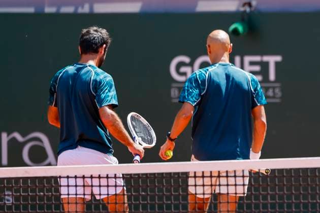 Sadio Doumbia (FRA) und Fabien Reboul (FRA) , Schweiz, Tennis, Gonet Geneva Open ATP, Tennis Herren 250), Final Doppel,2025, Ariel Behar (URU) Joran Vliegen (BEL) vs. Sadio Doumbia (FRA) Fabien Reboul (FRA), 24.05.2025, Parc des Eaux-Vives, Genf, Schweiz Genf Parc des Eaux-Vives Genf Schweiz Copyright: xGrantxHubbsx