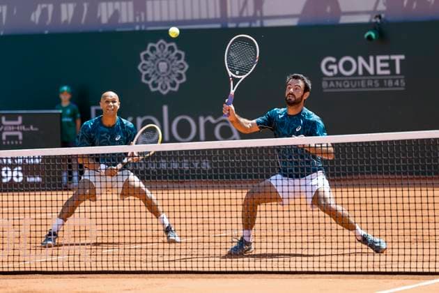 Sadio Doumbia (FRA) und Fabien Reboul (FRA) , Schweiz, Tennis, Gonet Geneva Open ATP, Tennis Herren 250), Final Doppel,2025, Ariel Behar (URU) Joran Vliegen (BEL) vs. Sadio Doumbia (FRA) Fabien Reboul (FRA), 24.05.2025, Parc des Eaux-Vives, Genf, Schweiz Genf Parc des Eaux-Vives Genf Schweiz Copyright: xGrantxHubbsx