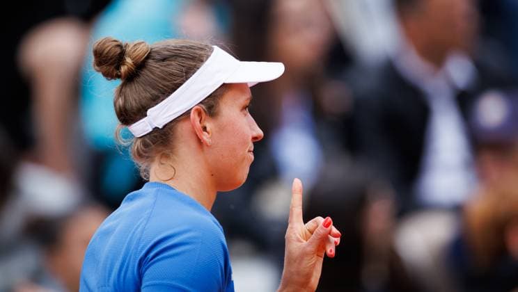 Belgian Elise Mertens pictured during the afternoon training session at the Roland Garros French Open tennis tournament, in Paris, France, Saturday 24 May 2025. This year s tournament takes place from 19 May to 08 June. BENOITxDOPPAGNE  x125090681x