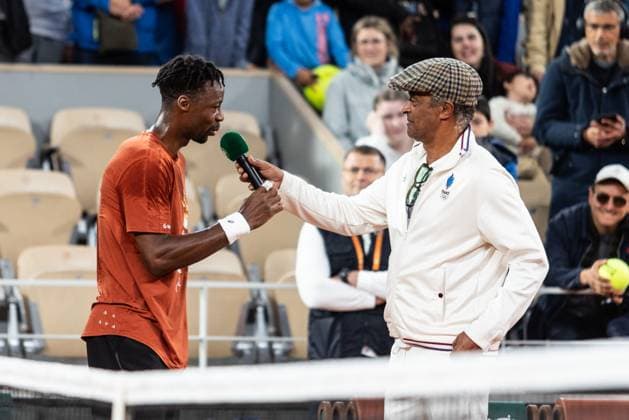 2025 French Open - Yannick Noah Day Yannick Noah and Gael Monfils show training at Yannick Noah Day during the 2025 French Open at Roland Garros on May 24, 2025 in Paris, France. Photo by Nasser Berzane ABACAPRESS.COM Paris France  Copyright: xBerzanexNasser ABACAx
