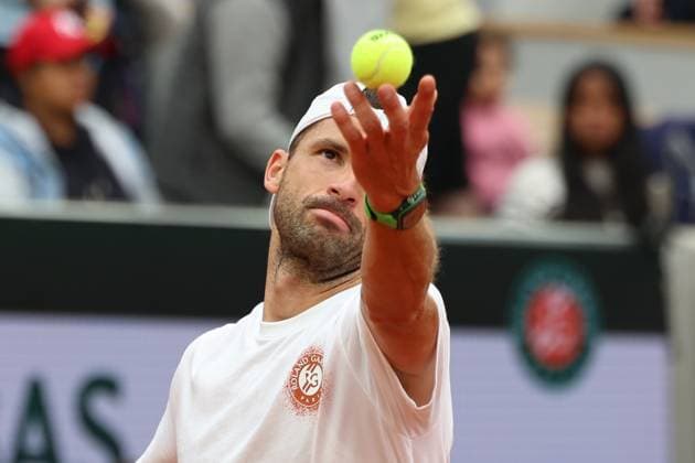 May 24, 2025, Paris, Celestynow, France: GRIGOR DIMITROV of Bulgaria during practice session before French Open 2025 at Roland Garros in Paris. Paris France - ZUMAc278 20250524_zsp_c278_018 Copyright: xMarcinxCholewinskix