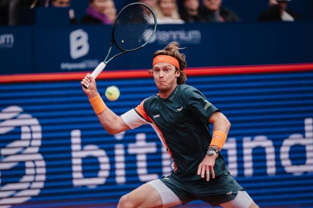 Tennis Männer bitpanda Hamburg Open Finale ATP, Tennis Herren 500 Andrei Andrejewitsch Rubljow (RUS) vs. Flavio Cobolli (ITA) 24.05.2025 Andrei Andrejewitsch Rubljow Hamburg Tennisstadion am Rothenbaum Hamburg Deutschland