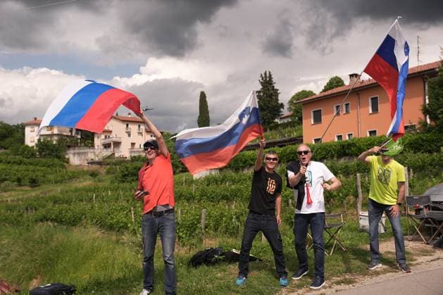 Supporters during the stage 14 of the Giro d™Italia from Treviso to Nova Gorica Gorizia, Italy - Saturday, May 24, 2025. - cycling.  Copyright: xMarcoxAlpozzi LaPressex