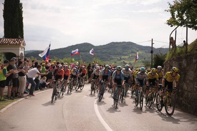 The pack rides cycles during the stage 14 of the Giro d™Italia from Treviso to Nova Gorica Gorizia, Italy - Saturday, May 24, 2025. - cycling.  Copyright: xMarcoxAlpozzi LaPressex
