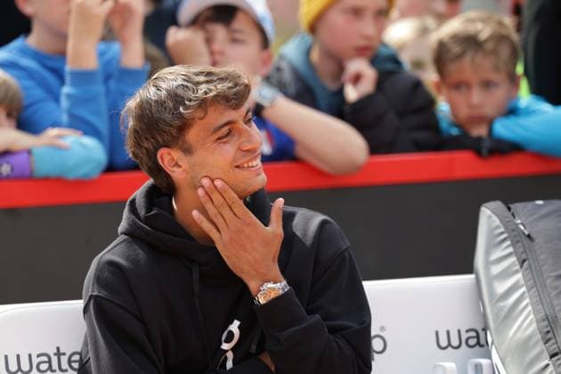 GER, Hamburg, xFSx , ATP, Tennis Herren 500 , Herren Tennistunier Bitpanda Hamburg Open 2025, Finale Herren Einzel , 24.05.2025 Flavio Cobolli (ITA) freut sich , laechelt Copyright: HMBxMedia FernandoxSoares