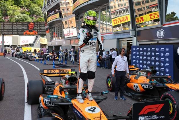 Winner des Qualifying, Lando Norris (McLaren Formula 1 Team), Pole-Position, Qualifying, Grosser Preis von Monaco, Motorsport, Herren, Formel 1, 24.05.2025 Monte Carlo Monaco MCO
