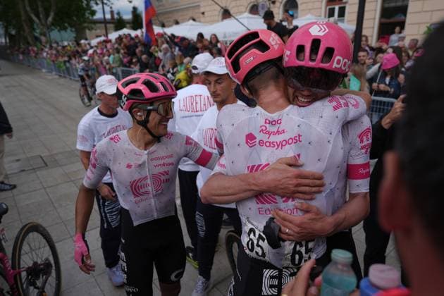 Asgreen Kasper of Ef Education - Easypost, stage winner, the stage 14 of the Giro d™Italia from Treviso to Nova Gorica Gorizia, Slovenia - Saturday, May 24, 2025. - cycling.  Copyright: xGianxMattiaxD Alberto LaPressex