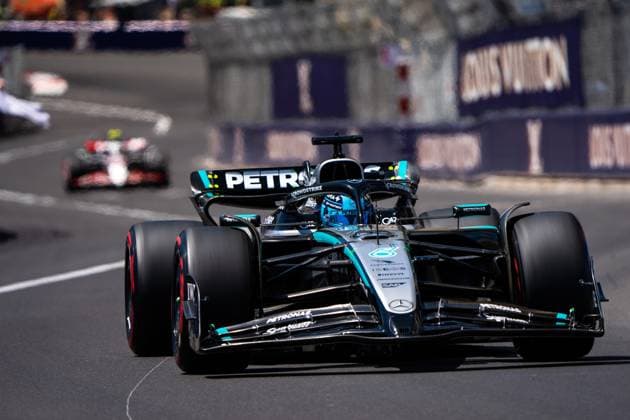 F1 2025: Monaco Grand Prix in Monaco Mercedes-AMG PETRONAS F1 Team s British driver George Russel seen during the free practice three of the Formula 1 Monaco Grand Prix 2025. Monaco Monaco Copyright: xLucaxMartinix xSOPAxImagesx LMC02822