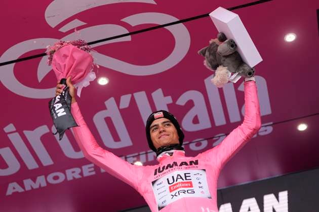 Del Toro Romero Isaac of Uae Team Emirates Xrg, pink jersey, during the stage 14 of the Giro d™Italia from Treviso to Nova Gorica Gorizia, Slovenia - Saturday, May 24, 2025. - cycling.  Copyright: xFabioxFerrari LaPressex