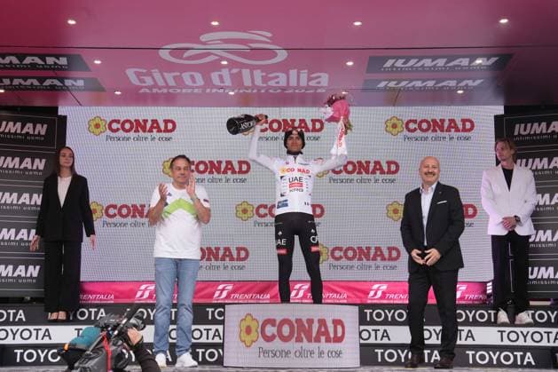 Del Toro Romero Isaac of Uae Team Emirates Xrg, white jersey, during the stage 14 of the Giro d™Italia from Treviso to Nova Gorica Gorizia, Slovenia - Saturday, May 24, 2025. - cycling.  Copyright: xMassimoxPaolone LaPressex