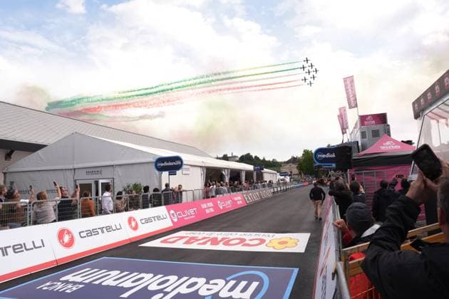 Frecce Tricolori during the stage 14 of the Giro d™Italia from Treviso to Nova Gorica Gorizia, Slovenia - Saturday, May 24, 2025. - cycling.  Copyright: xMassimoxPaolone LaPressex