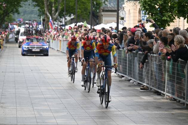 24-05-2025 Giro D italia; Tappa 14 Treviso - Gorizia; 2025, Lidl - Trek; Verona Quintanilla, Carlos; Ciccone, Giulio; Gorizia; 