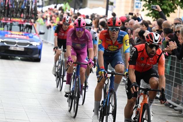 24-05-2025 Giro D italia; Tappa 14 Treviso - Gorizia; 2025, Lidl - Trek; Vacek, Mathias; Pedersen, Mads; Gorizia; 