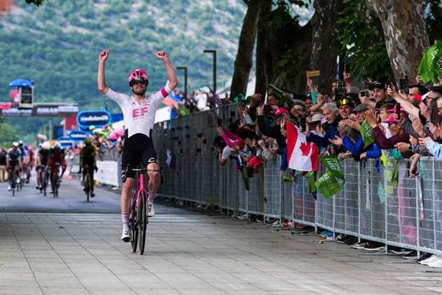 Asgreen Kasper of Ef Education - Easypost, stage winner, the stage 14 of the Giro d™Italia from Treviso to Nova Gorica Gorizia, Slovenia - Saturday, May 24, 2025. - cycling.  Copyright: xGianxMattiaxD Alberto LaPressex