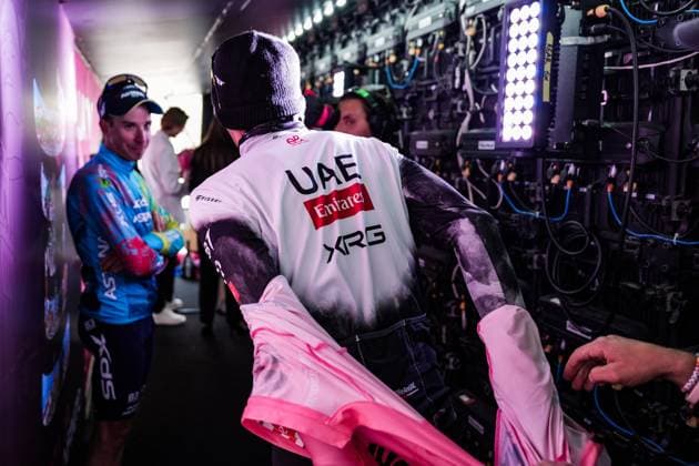 Del Toro Romero Isaac of Uae Team Emirates Xrg, pink jersey, the stage 14 of the Giro d™Italia from Treviso to Nova Gorica Gorizia, Slovenia - Saturday, May 24, 2025. - cycling.  Copyright: xGianxMattiaxD Alberto LaPressex