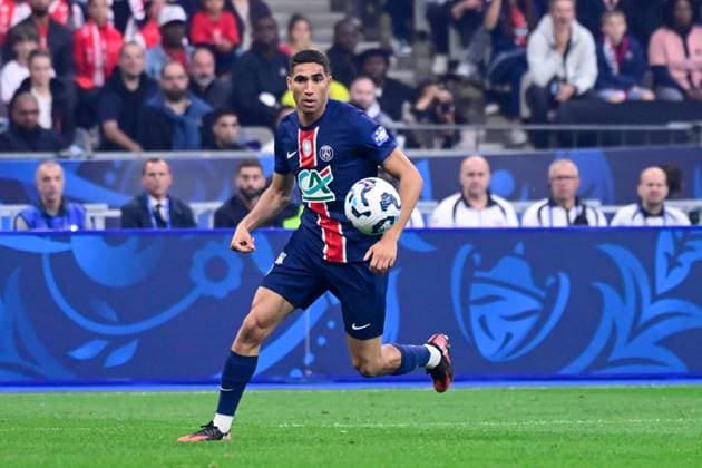 FOOTBALL : PSG vs Reims - Finale Coupe de France - 24 05 2025 Achraf Hakimi ( 2 - PSG ) during the French Cup Final match between Paris Saint Germain and Stade de Reims at Stade de France on May 24 , 2025 in Saint Denis, France. ( Photo by Dante Badano PsnewZ ) - Saint DenisFrance  Copyright: xx