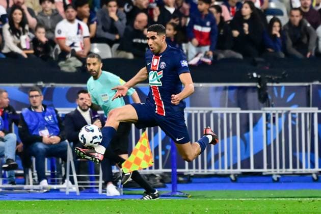FOOTBALL : PSG vs Reims - Finale Coupe de France - 24 05 2025 Achraf Hakimi ( 2 - PSG ) during the French Cup Final match between Paris Saint Germain and Stade de Reims at Stade de France on May 24 , 2025 in Saint Denis, France. ( Photo by Dante Badano PsnewZ ) - Saint DenisFrance  Copyright: xx