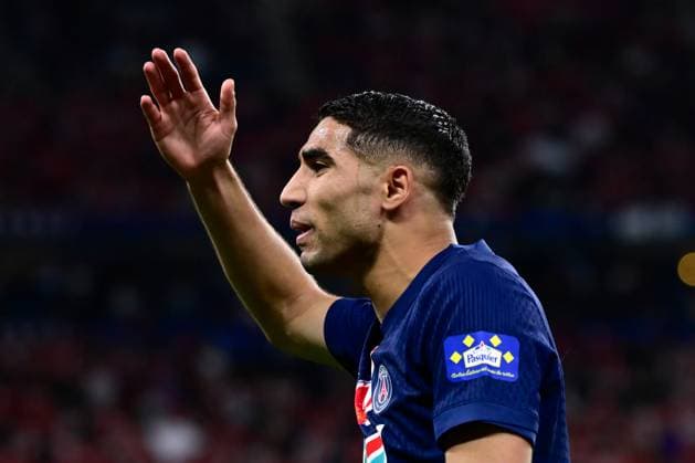 FOOTBALL : PSG vs Reims - Finale Coupe de France - 24 05 2025 Achraf Hakimi ( 2 - PSG ) reacts during the French Cup Final match between Paris Saint Germain and Stade de Reims at Stade de France on May 24 , 2025 in Saint Denis, France. ( Photo by Dante Badano PsnewZ ) - Saint DenisFrance  Copyright: xx