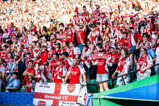 May 24, 2025, Lisbon, Lisbon, Portugal: Fans from the Arsenal team celebrate winning the Women s Champions League Final between Arsenal v Barcelona at Alvalade stadium,may 24, 2025 Lisbon Portugal - ZUMAr200 20250524_zsp_r200_078 Copyright: xNunoxReisinhox