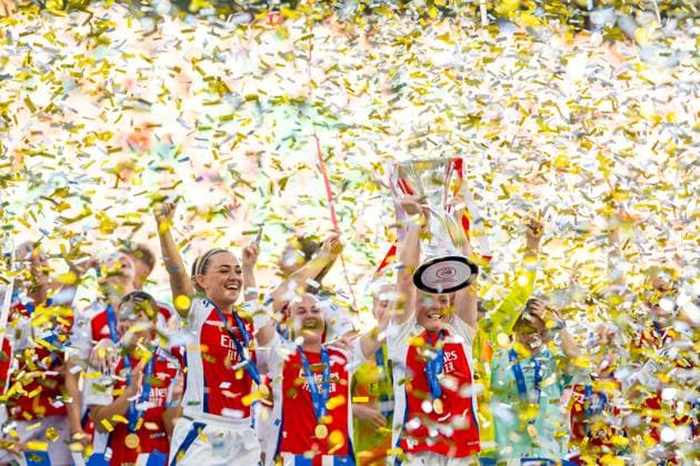 Sport Bilder des Tages 250524 during the UEFA Women s Champions League final match between Arsenal and Barcelona on May 24, 2025 in Lisbon. Photo: Vegard Grott BILDBYRAN kod VG VG0752 bbeng champions league finale finalen final mesterligaen dam football fotball fotboll soccer fcb barcelona arsenal final 2025 Copyright: VEGARDxGRoTT BB250524VG080