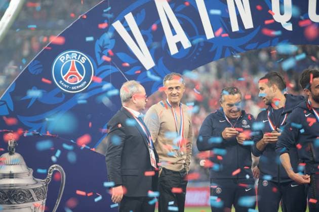 May 24, 2025, Saint-Denis, Seine-Saint-Denis, France: Luis Enrique with Jorge Campos. Saint-Denis France - ZUMAp284 20250524_zip_p284_009 Copyright: xMickaelxPintax