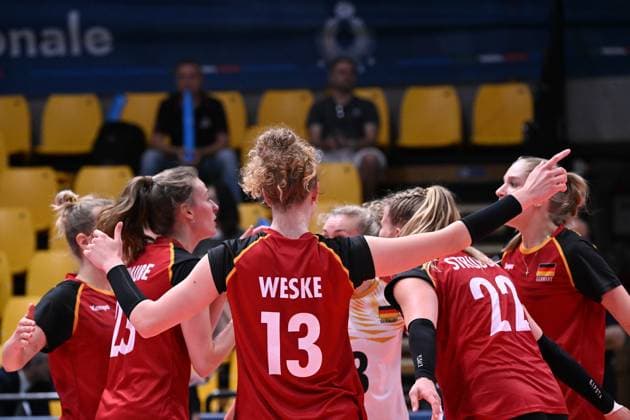 Players of Germany during the match Germany vs Holland at Pala Panini Modena 24may2025 , AIA AeQuilibrium Cup Women Elite.  Copyright: xDuilioxDellaxLibera IPAxSportx xipa-agency.netx xx IPA_58188199 IPA_Agency_IPA58188199