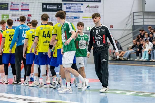 Jugendbundesliga A-Jugend männlich (Qualifikation); HSG Dutenhofen Münchholzhausen - HC Empor Rostock, 24.05.25 Leander Geskes (HSG Dutenhofen Münchholzhausen, 67), Felix Schneider (HSG Dutenhofen Münchholzhausen, 10), Leonard Volk (HSG Dutenhofen Münchholzhausen, 22) Jugendbundesliga A-Jugend männlich (Qualifikation); HSG Dutenhofen Münchholzhausen - HC Empor Rostock: Hüttenberg, 24.05.25