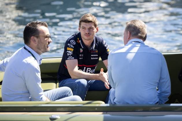 MONACO - Max Verstappen (Red Bull Racing) arrives by boat at the Circuit de Monaco prior to the Monaco Grand Prix. ANP SANDER KING xVIxANPxSportx xxANPxIVx 528619771 originalFilename: 528619771.jpg