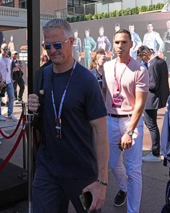 Formel 1 Grand Prix Monaco 2025 25.05.2025, Circuit de Monaco, Monte Carlo, Formel 1 Grand Prix Monaco 2025 ,im Bild Sky Deutschland Experte Ralf Schumacher mit Partner Etienne Bousquet-Cassagne.