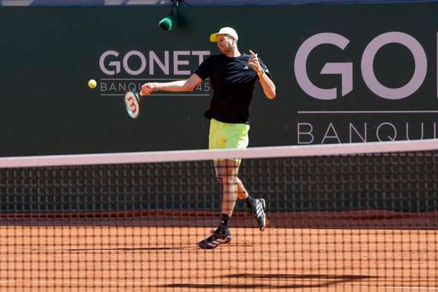 Hubert Hurkacz (POL) , Schweiz, Tennis, Gonet Geneva Open ATP, Tennis Herren 250), Final Doppel,2025, Ariel Behar (URU) Joran Vliegen (BEL) vs. Sadio Doumbia (FRA) Fabien Reboul (FRA), 24.05.2025, Parc des Eaux-Vives, Genf, Schweiz Genf Parc des Eaux-Vives Genf Schweiz Copyright: xGrantxHubbsx