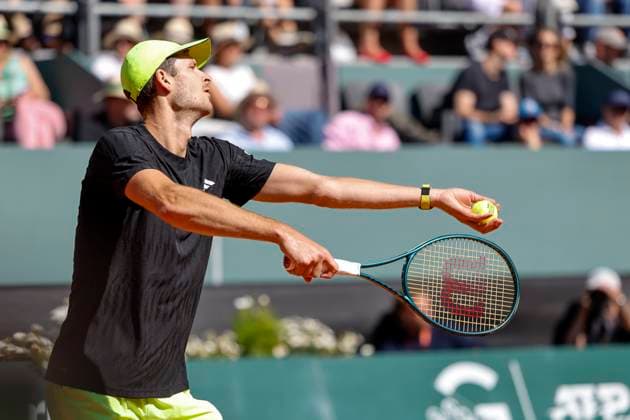 Hubert Hurkacz (POL) , Schweiz, Tennis, Gonet Geneva Open ATP, Tennis Herren 250), Final Doppel,2025, Ariel Behar (URU) Joran Vliegen (BEL) vs. Sadio Doumbia (FRA) Fabien Reboul (FRA), 24.05.2025, Parc des Eaux-Vives, Genf, Schweiz Genf Parc des Eaux-Vives Genf Schweiz Copyright: xGrantxHubbsx