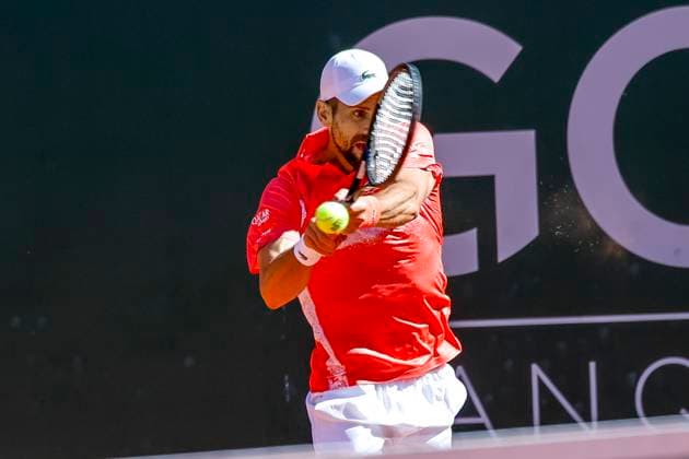 Novak Djokovic (SRB) , Schweiz, Tennis, Gonet Geneva Open ATP, Tennis Herren 250), Final Doppel,2025, Ariel Behar (URU) Joran Vliegen (BEL) vs. Sadio Doumbia (FRA) Fabien Reboul (FRA), 24.05.2025, Parc des Eaux-Vives, Genf, Schweiz Genf Parc des Eaux-Vives Genf Schweiz Copyright: xGrantxHubbsx